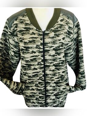 Truth Substance Camo Zip Front Jacket Men’s Large Green Military Print
